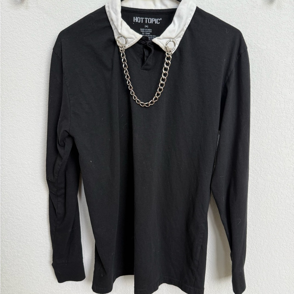 Hot Topic Black Shirt with Silver Chain Accent